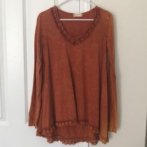 Altar’d state burnt orange tunic
